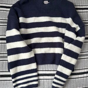 Navy and White Striped Sweater